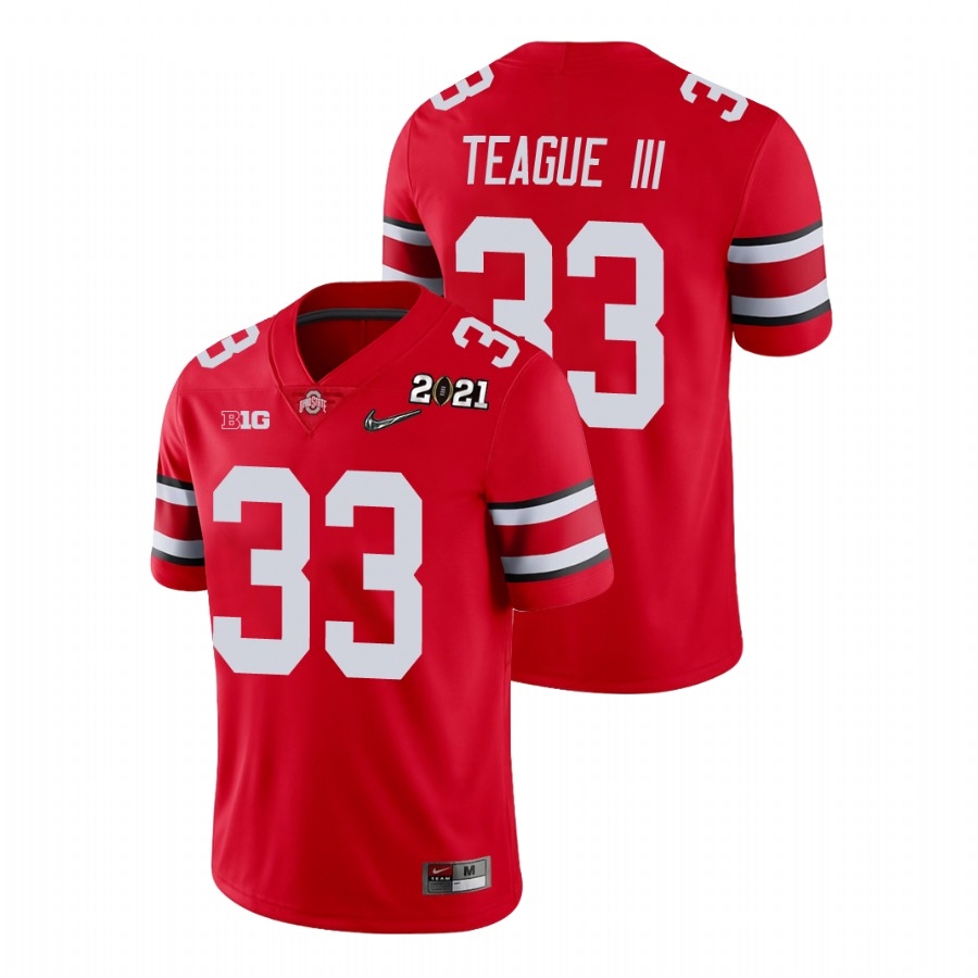 Ohio State Buckeyes Men's NCAA Master Teague III #33 Scarlet Champions 2021 National College Football Jersey KNQ7449BR
